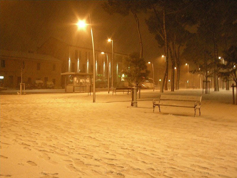 Giardini Catalani di Senigallia sotto la neve