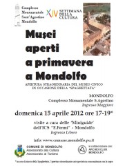 Locandina per l'iniziativa dei musei aperti a primavera a Mondolfo