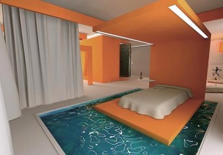 Camera da letto con piscina