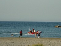 I soccorsi sul luogo dell'incidente in mare a Senigallia