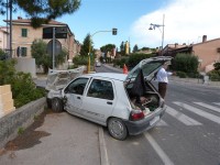 L'auto coinvolta nell'incidente con un'ambulanza a Corinaldo