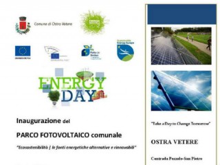 Locandina inaugurazione parco fotovoltaico di Ostra Vetere