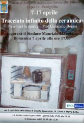 Locandina  mostra “Tracciato infinito della ceramica” alla Galleria Expo-ex (foto di Emilano Pagani)