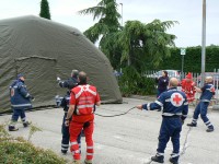 Il campo di Protezione Civile posto dalla Croce Rossa di Senigallia all'esercitazione di Barbara