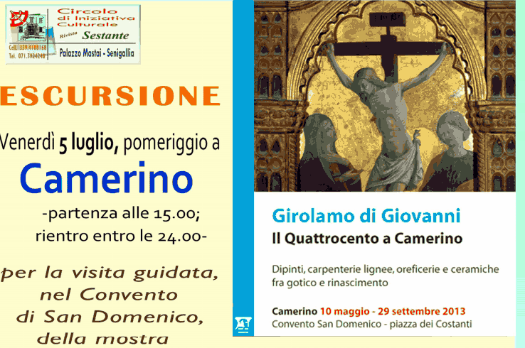 Visita alla mostra di Girolamo di Giovanni a Camerino il 5 luglio