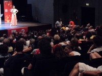 Il pubblico del CaterRadunoe Marta Zoboli sul palco del Teatro La Fenice