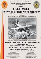 locandina mostra "1944 - 2014 Venti di guerra nelle Marche" a Palazzo Augusti Castracane