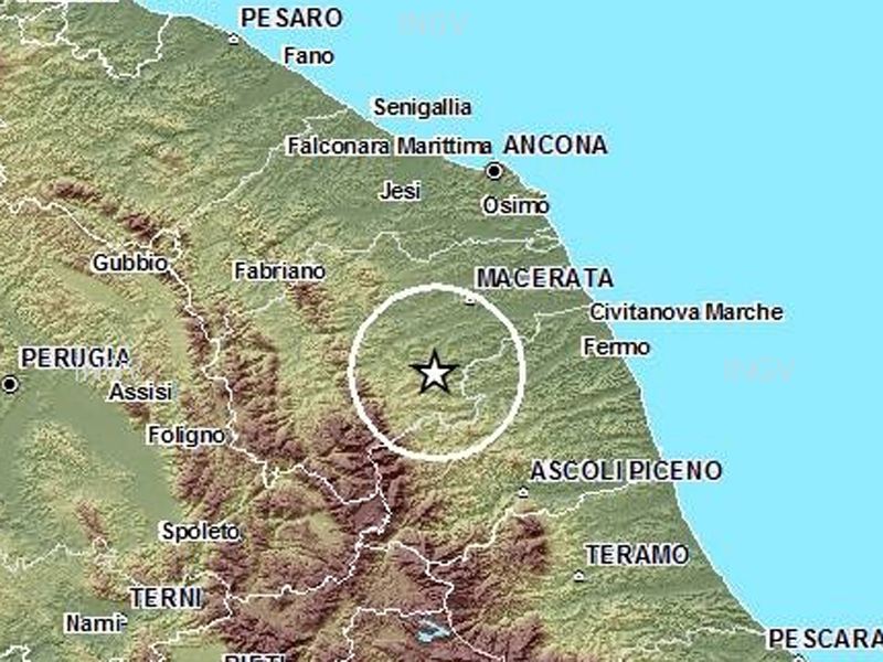 La mappa del terremoto del 16 novembre 2014 nel fermano