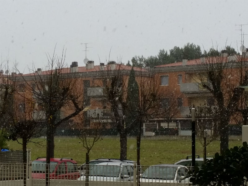 Primi fiocchi di neve su Senigallia