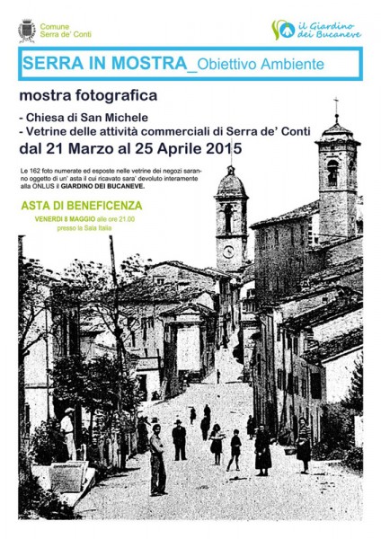 Volantino della mostra fotografica a scopo benefico a Serra de' Conti
