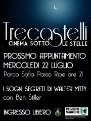 Locandina "Cinema sotto le stelle" - appuntamento del 22 luglio a Passo Ripe di Trecastelli