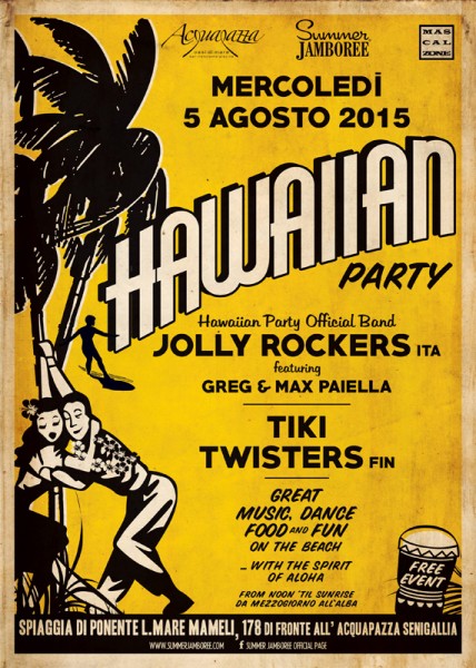 La locandina del Big Hawaiian Party al Summer Jamboree 2015