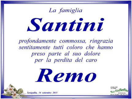 Manifesto funebre per Remo Santini