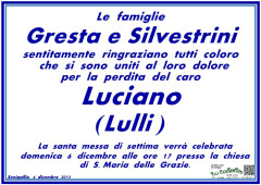 I ringraziamenti delle famiglie Gresta e Silvestrini