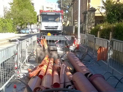 I lavori in via Spontini, a Senigallia