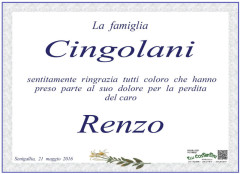 Ringraziamento Renzo Cingolani