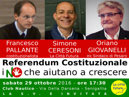 Referendum Costituzione, incontro La Città Futura