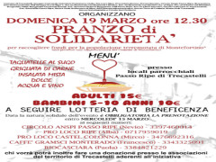 Pranzo di solidarietà per i terremotati