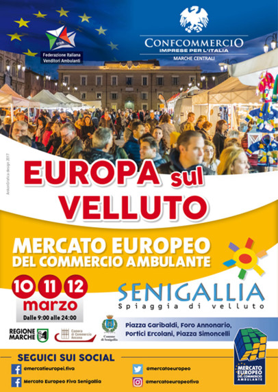 La locandina del mercato europeo "L'Europa sul Velluto"