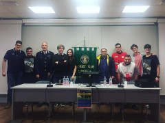 Organizzatori e relatori del convegno sulla sicurezza stradale al liceo Medi di Senigallia