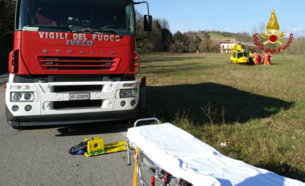 Eliambulanza e Vigili del Fuoco