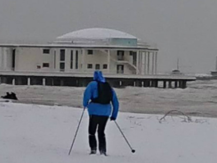 Sciatori sulla Spiaggia di Velluto