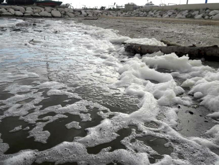 Schiuma sulla battigia: "fenomeno naturale che denota la qualità delle nostre acque"