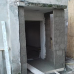 Lavori edili della Santoli Service: realizzazione ingresso durante l'intervento