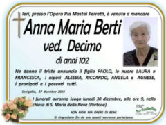 Anna Maria Berti, necrologio