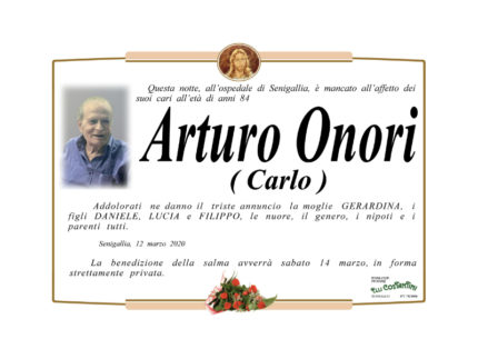 Necrologio Arturo Onori (Carlo