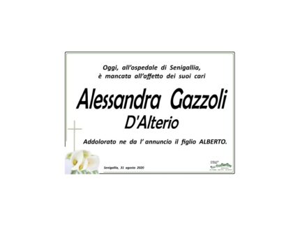 Necrologio Alessandra Gazzoli D'Alterio