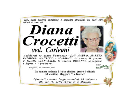 Necrologio Diana Crocetti