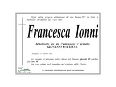 Necrologio Francesca Ionni
