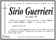 Sirio Guerrieri, necrologio