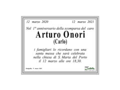 anniversario della scomparsa del caro Arturo Onori