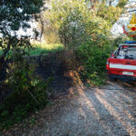 Incendio sterpaglie in strada del Camposanto Vecchio