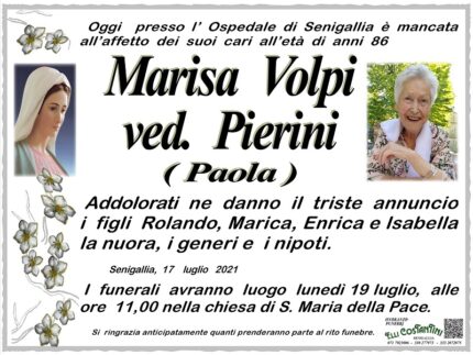 Necrologio di Marisa Volpi