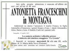 Necrologio di Antonietta Franceschini