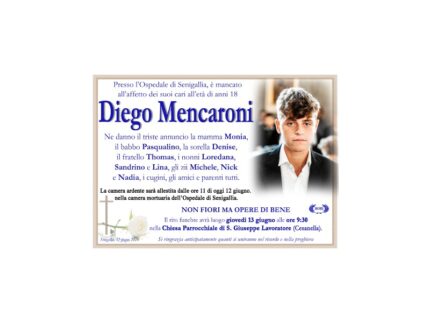 Necrologio di Diego Mencaroni