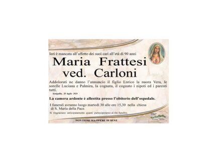 Necrologio Maria Frattesi ved. Carloni