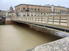 Fiume Misa in centro a Senigallia alle ore 11.30 del 19 settembre 2024