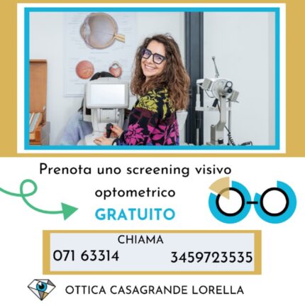 Prenota uno screening visivo optometrico gratuito da Ottica Casagrande Lorella