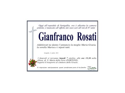 Necrologio di Gianfranco Rosati