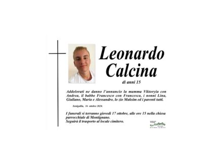 Necrologio Leonardo Calcina