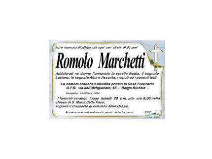 Necrologio Romolo Marchetti