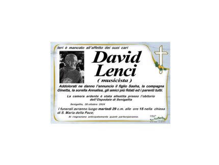 Necrologio di David Lenci