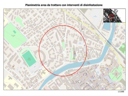 Area interessata dalla disinfestazione dopo il caso di dengue riscontrato a Senigallia