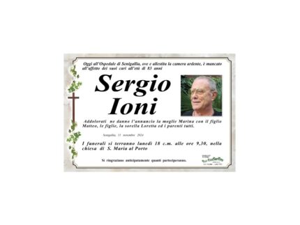 Necrologio di Sergio Ioni