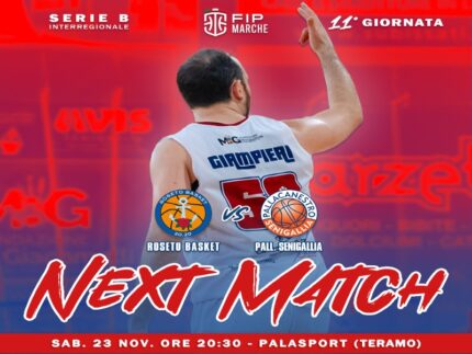 Pallacanestro Senigallia impegnata a Roseto degli Abruzzi