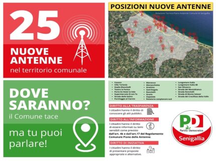 Pd Senigallia sulle 25 nuove antenne da installare in città